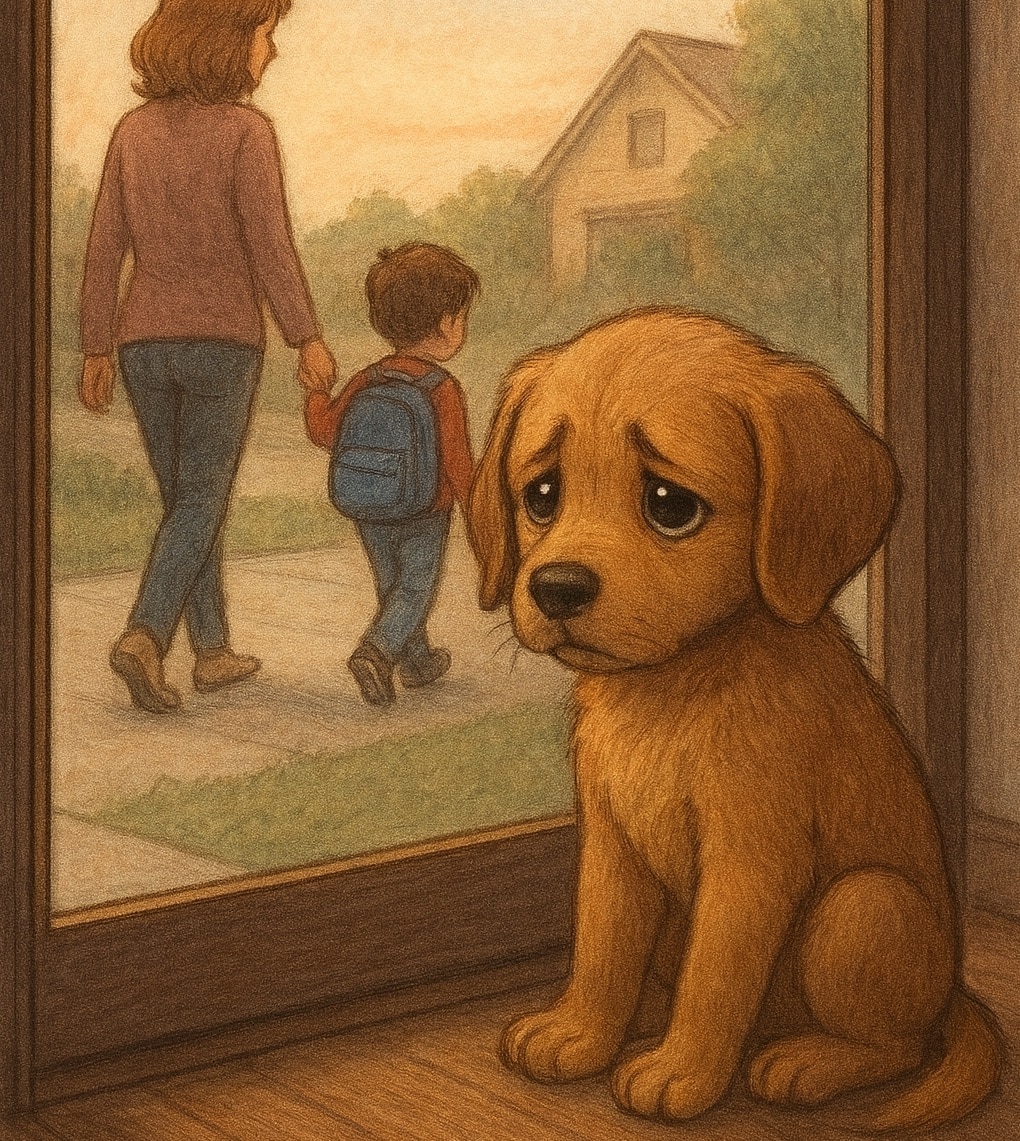 Rentrée : chien triste